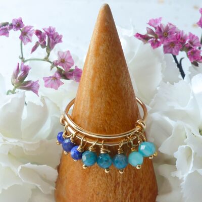 Blue Poupidou ring: lapis lazuli, apatite, amazonite