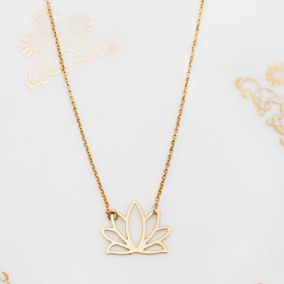Nature Halskette - Alinea Collection: Großer goldener Lotus