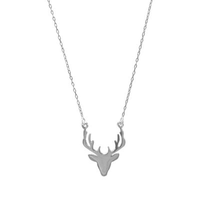Collar Animal - Colección Alinéa: Cabeza de ciervo en plata