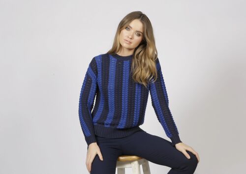 Malmo Blue/Cobalt Cable Knit Jumper