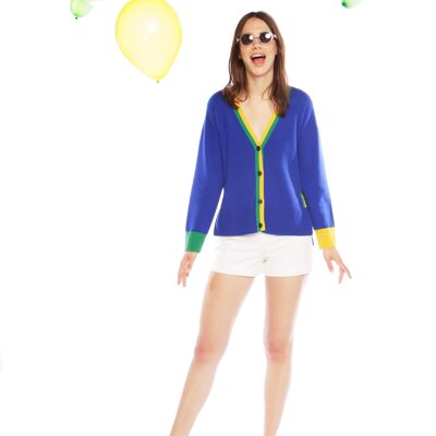 Cardigan en cachemire bleu profond Mustique