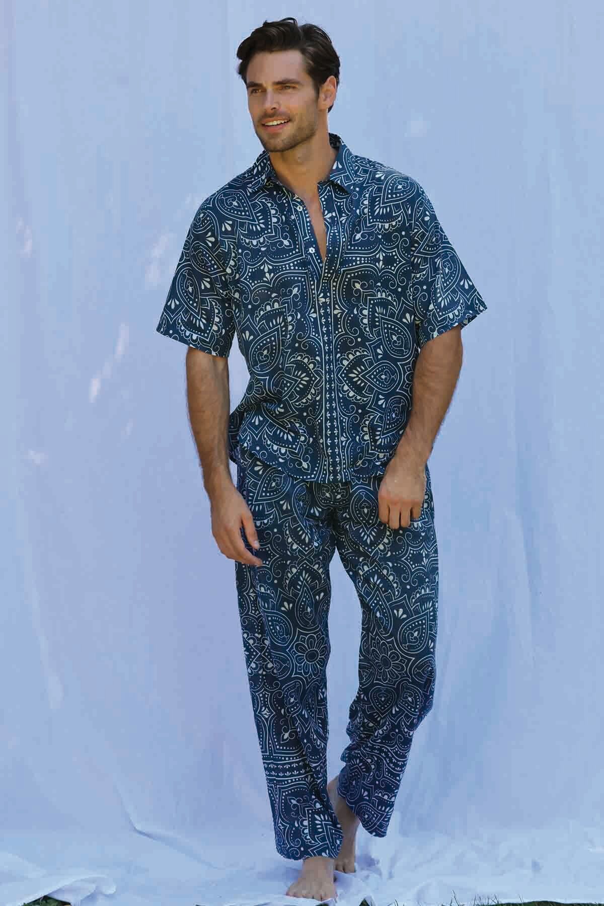 Men's summer trousers in cotton voile - STANLEY