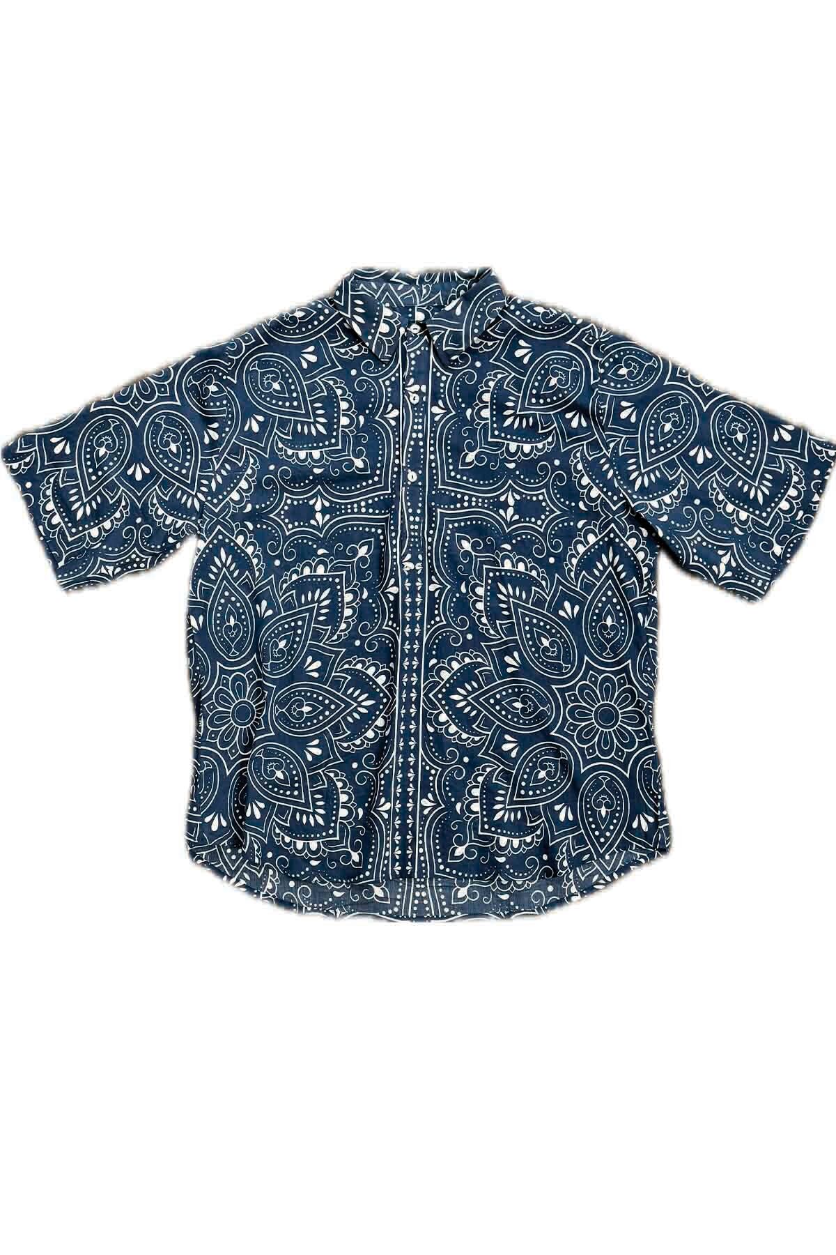 STANLEY short-sleeved summer shirt in cotton voile