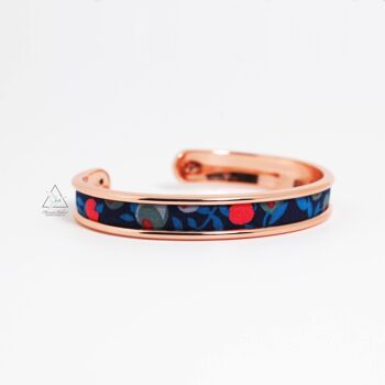 Bracelet fin en laiton galvanisé et tissu Liberty - wiltshire corail 2