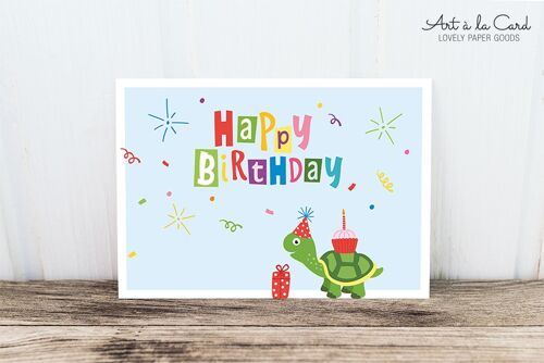 Postkarte: Birthday Schildkröte