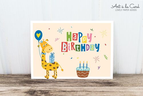 Postkarte: Birthday Giraffe