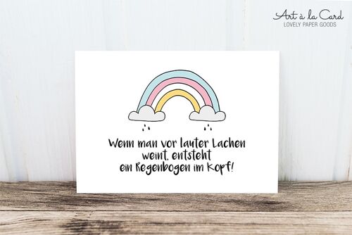 Postkarte: Regenbogen im Kopf