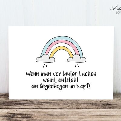 Postkarte: Regenbogen im Kopf