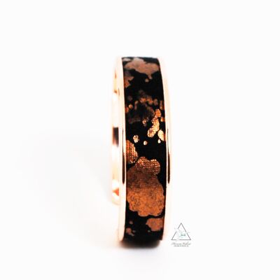 Bracciale largo in ottone galvanizzato e tessuto - BRONZ