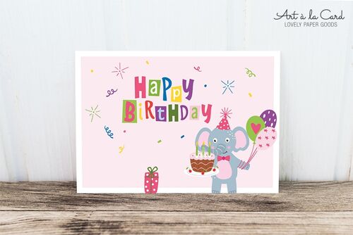 Postkarte: Birthday Elefant