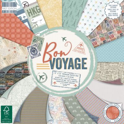 First Edition FSC 12x12 Paper Pad - Bon Voyage