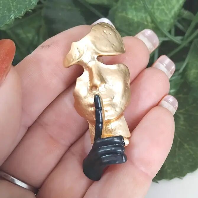 Eclectic "silence" brooch, modern brooch
