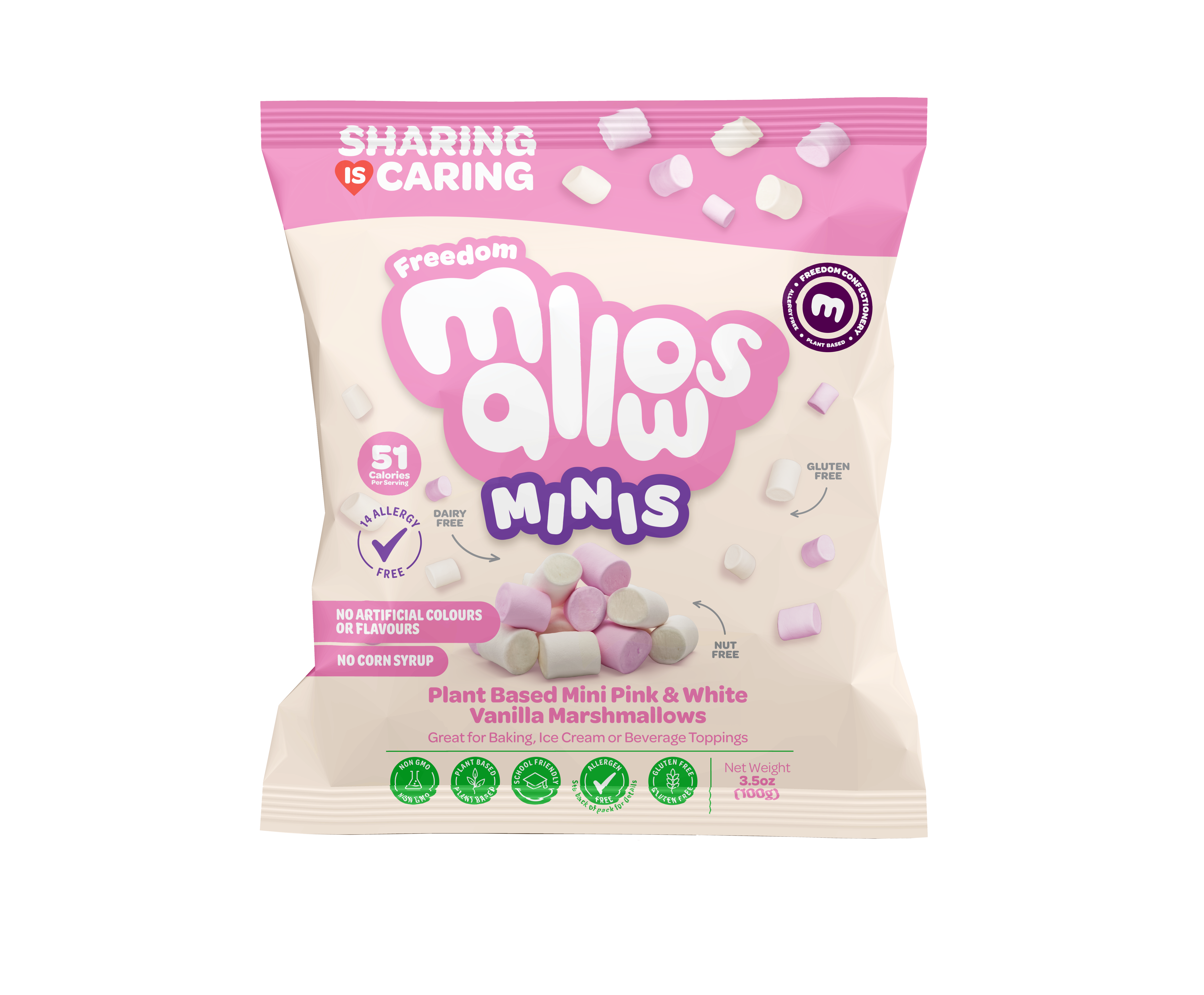Freedom Mallows Mini Pink + White Pillow Pack