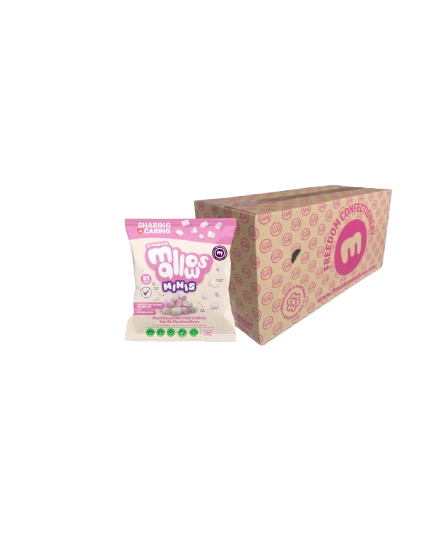 Freedom Mallows – Mini’s Case x10 pillow pack – Vanilla Plant Based Marshmallows; Top 14 Allergy Free-From, Halal Certified, Kosher & PKU Suitable
