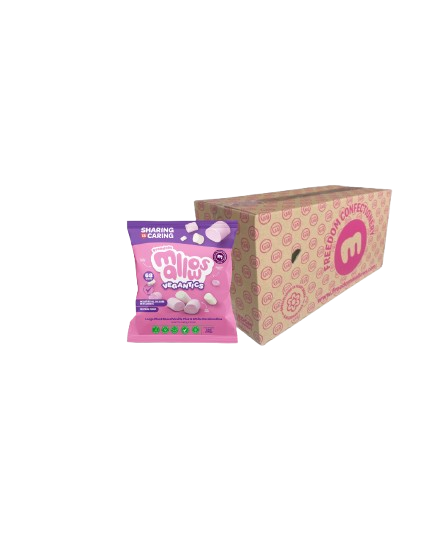 Freedom Mallows – Vegantics Case x10 pillow pack – Vanilla Plant Based Marshmallows; Top 14 Allergy Free-From, Halal Certified, Kosher & PKU Suitable