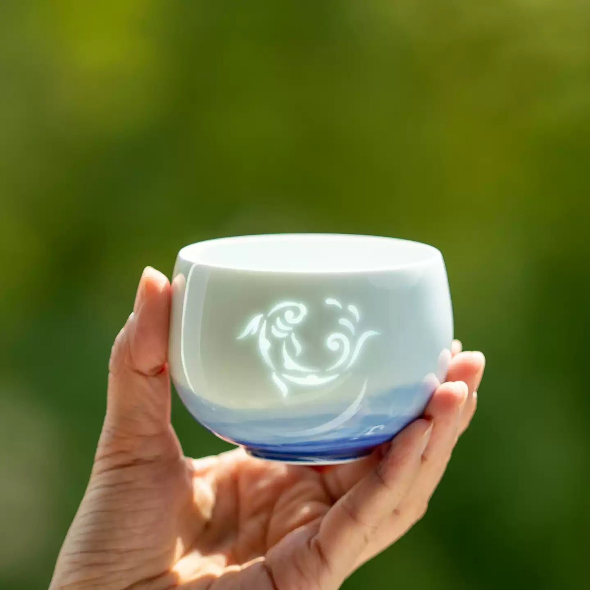 Translucent style porcelain teacup