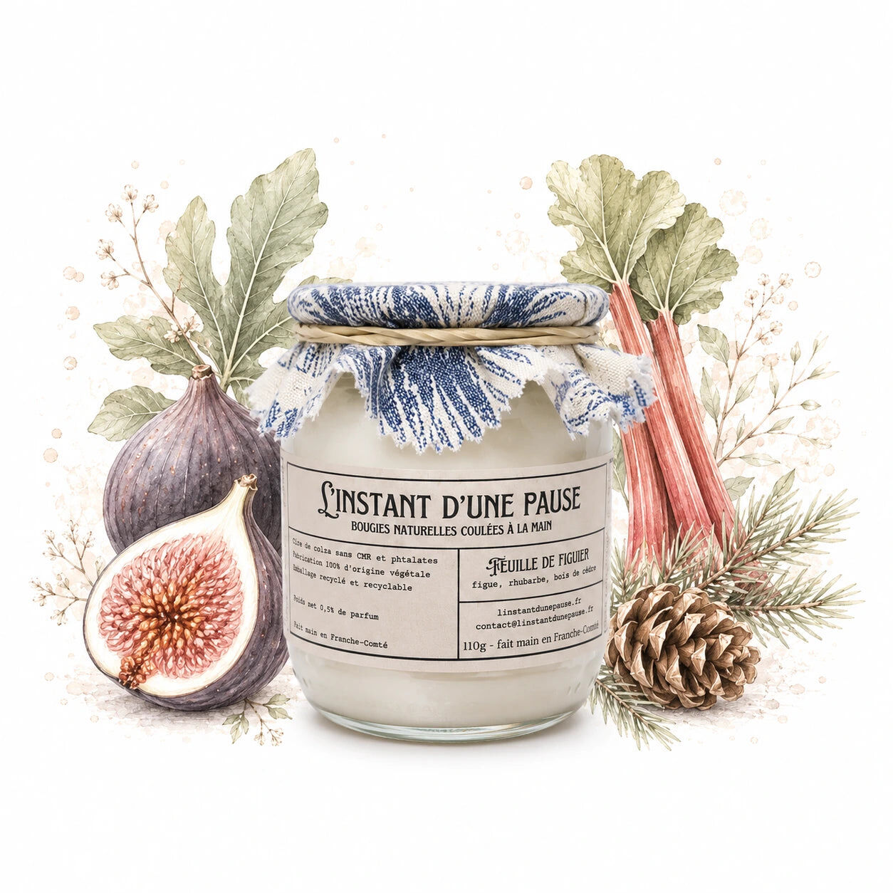 Fig leaf scented candle – natural, handcrafted & vegan
