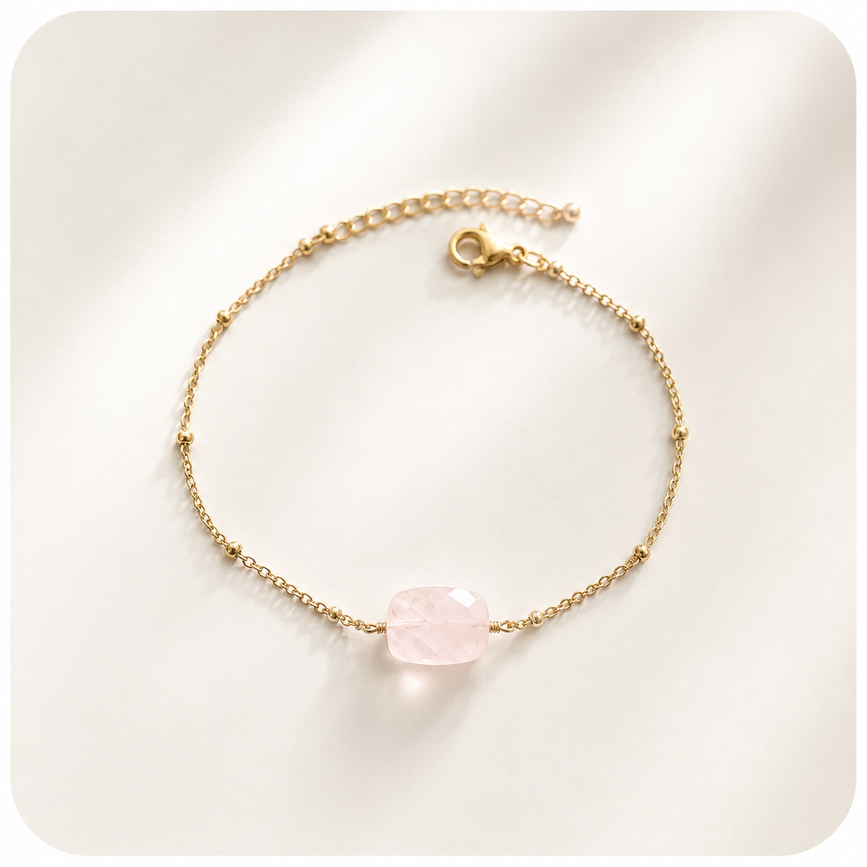 Bracelet Quartz Rose Facetté