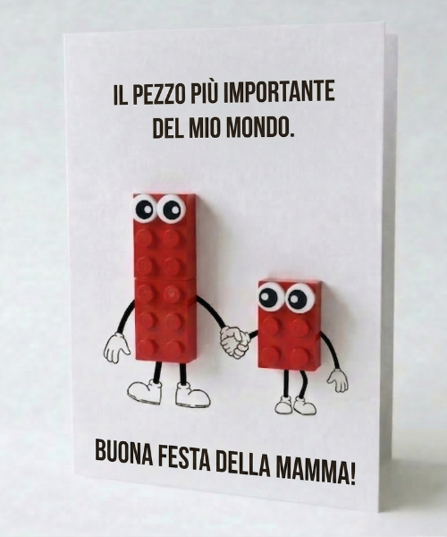 Tarjeta postal del Día de la Madre (1 hijo/a) – Ladrillo de construcción LEGO