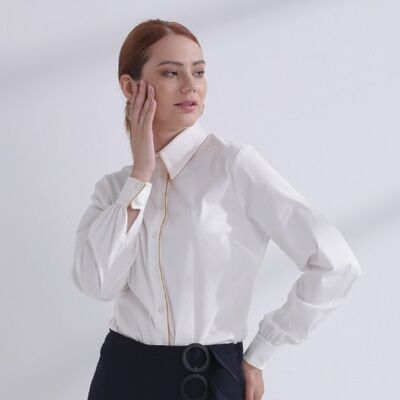 Blouse Women White with Gold