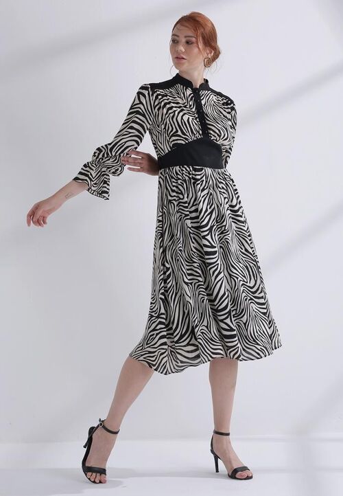 Dress Midi Zebra Print
