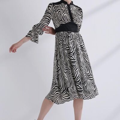 Kleid Midi Zebra-Print