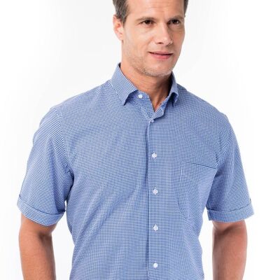 Chemise Homme Bleu Pied de Poule