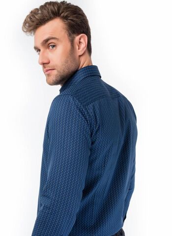 Chemise Homme Bleu Foncé Triangles 3