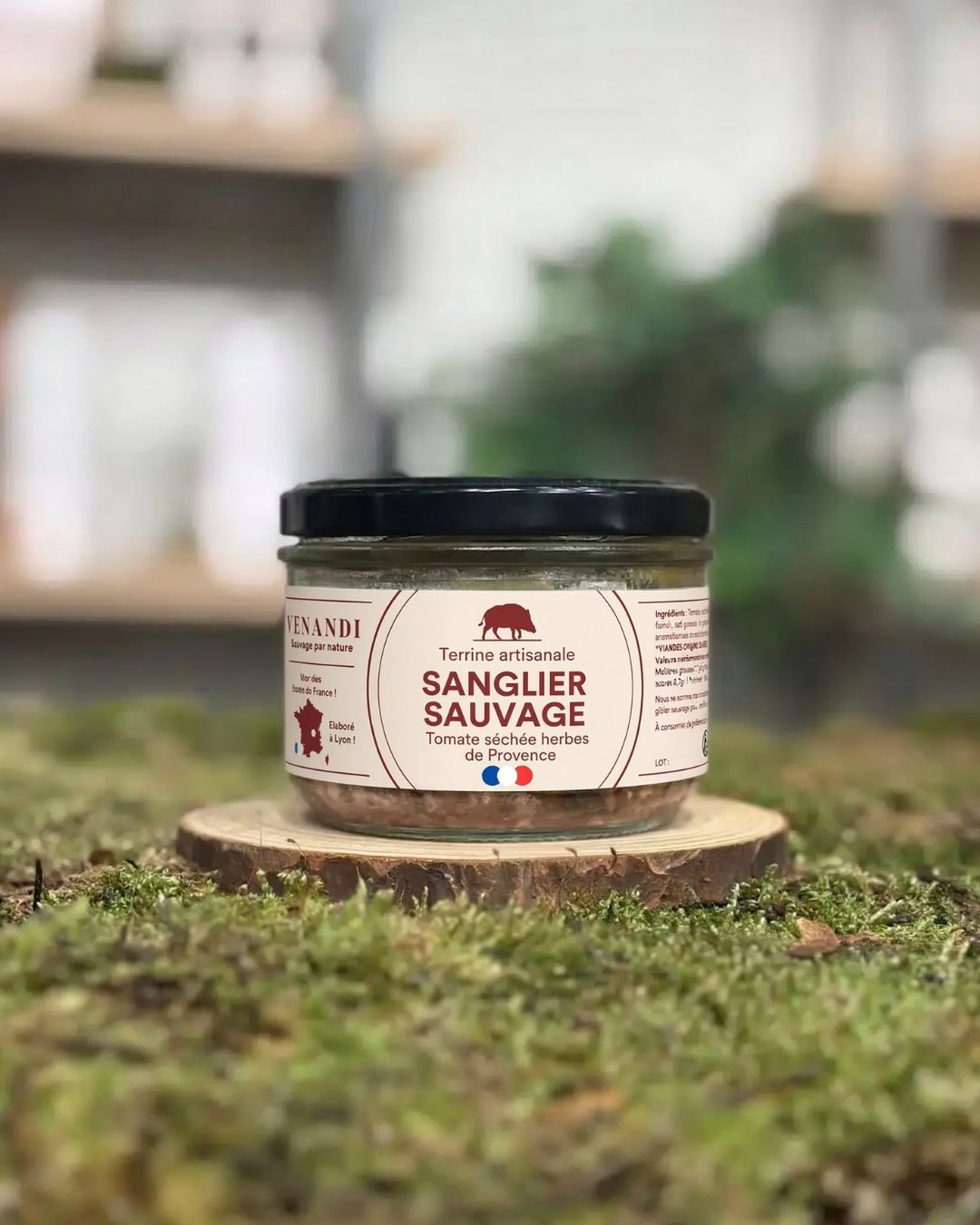 Wild boar terrine with sun-dried tomatoes and herbs de Provence