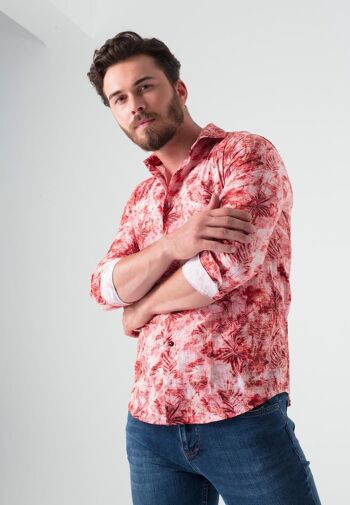 Chemise Homme Hawaii Rouge 1