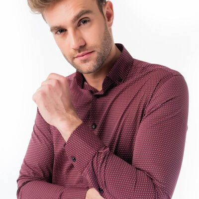 Chemise Homme Nid D'abeille Rouge