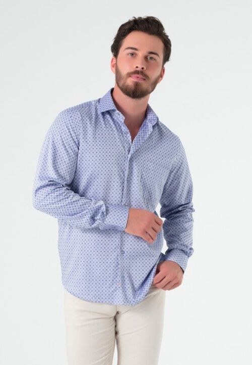 Shirt Men Regular Light Blue