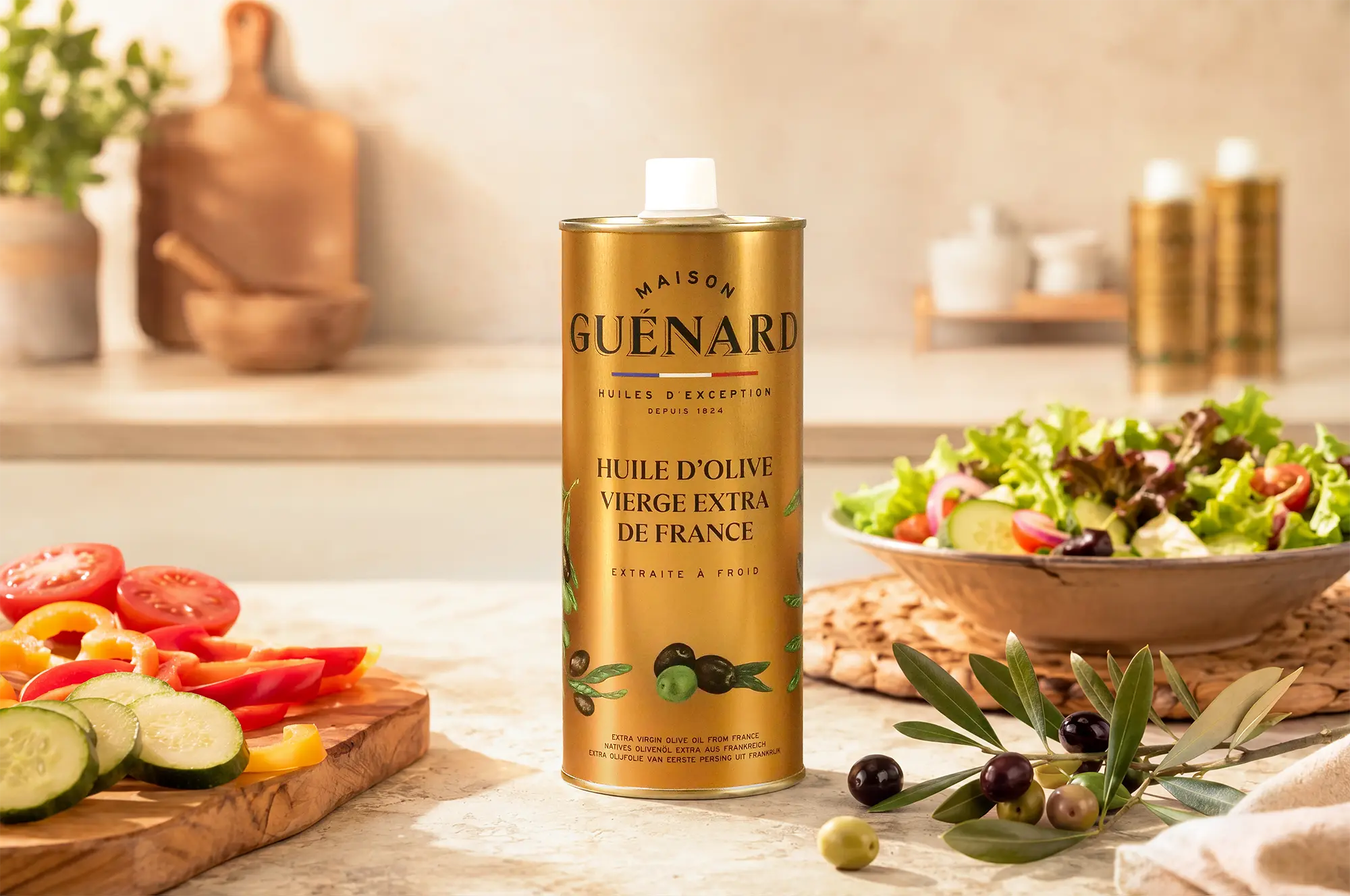 Aceite de oliva virgen extra de Francia - lata de 1 litro