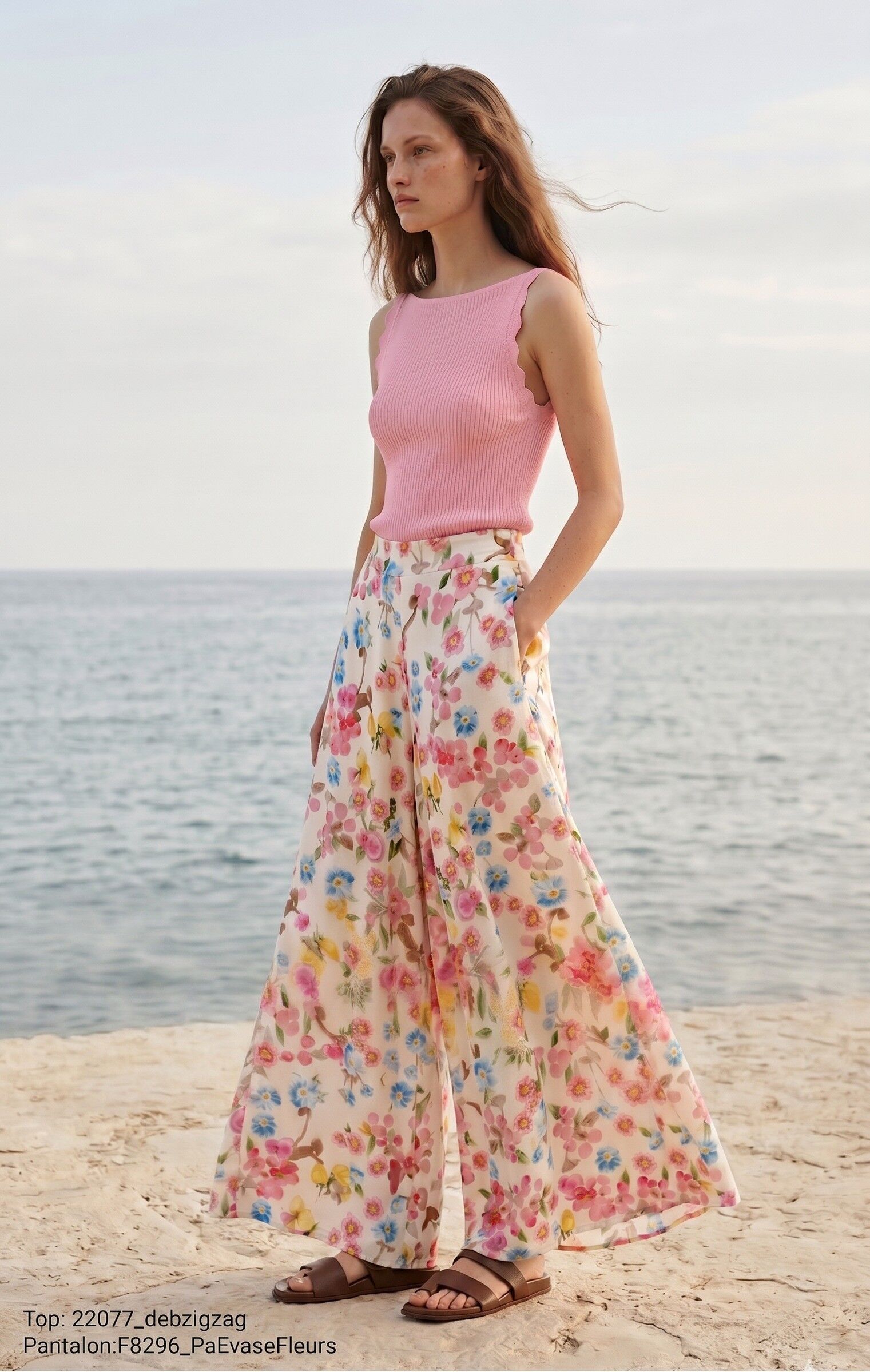 Floral Print Flared Pants