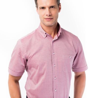 Chemise Homme Rouge Manches Courtes