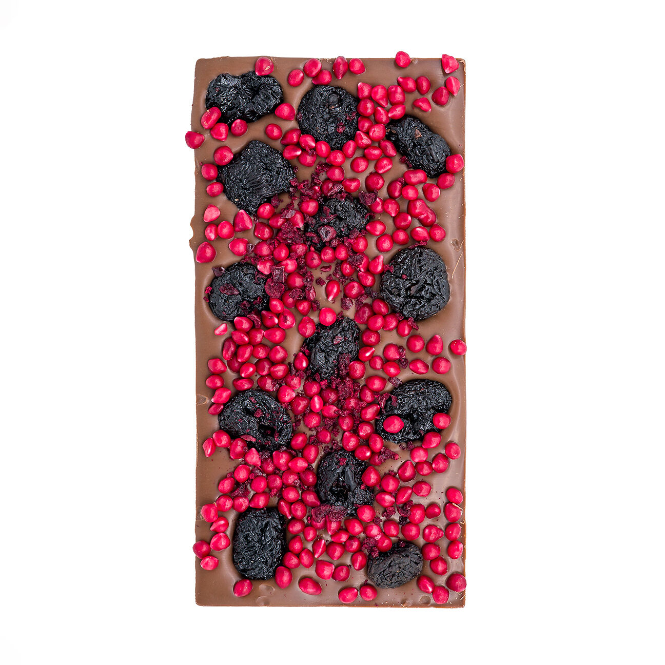 Chocolate Bar Cherry & Raspberry - handmade milk chocolate bar with cherry & raspberry