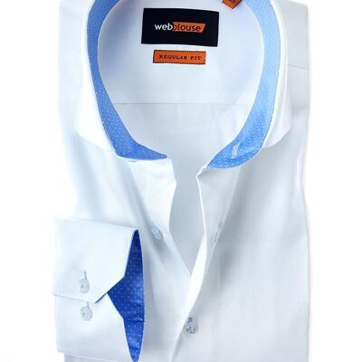 Shirt Men White with Blue
