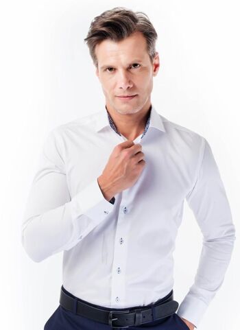 Chemise Homme Blanc avec Contraste 1