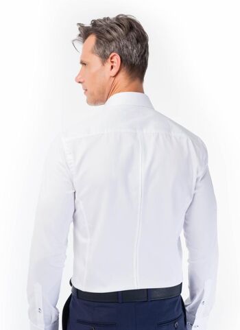 Chemise Homme Blanc avec Contraste 3