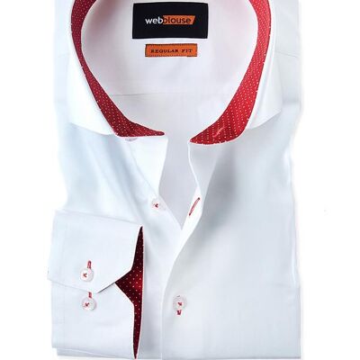 Shirt Men White with Red