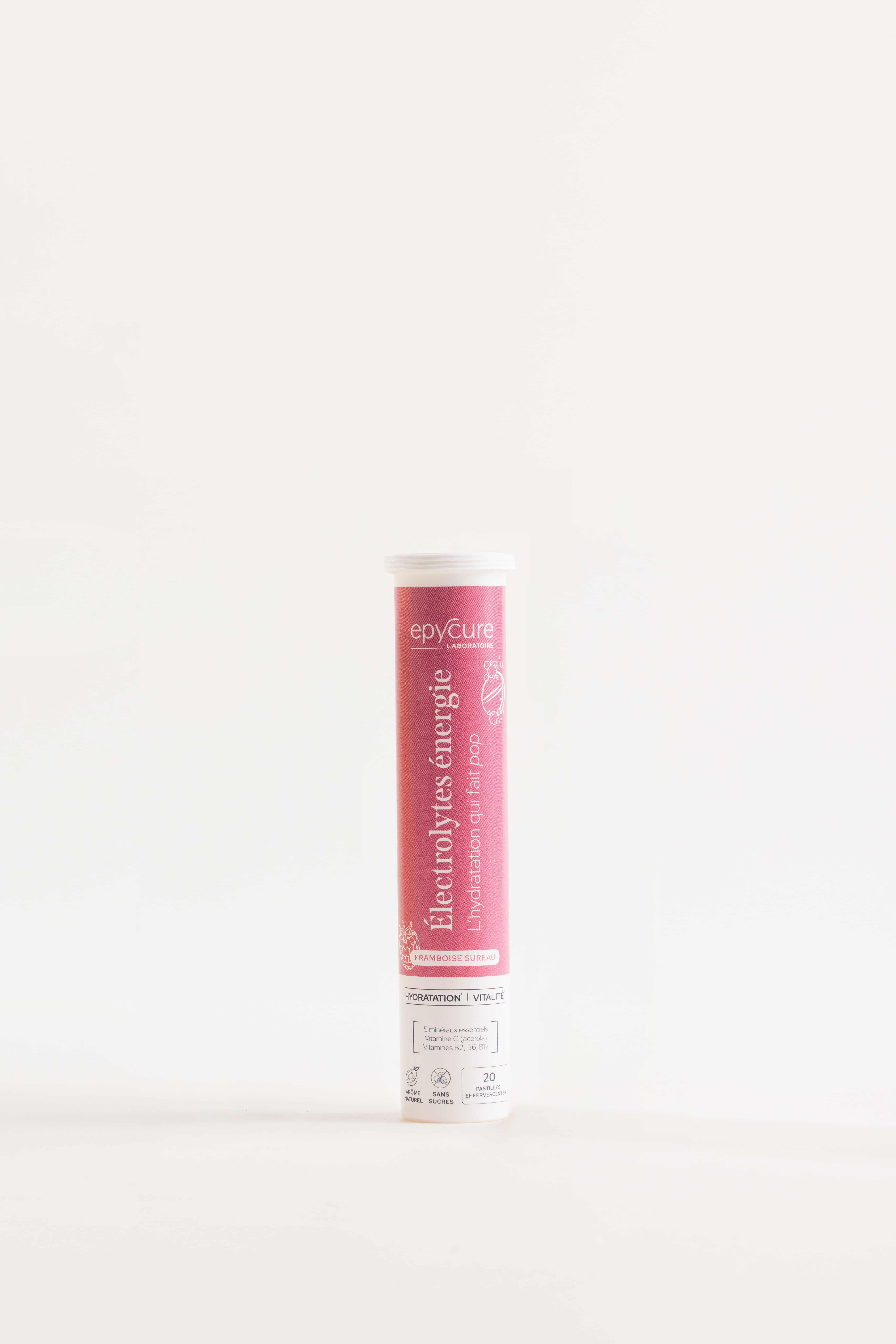 ELECTROLYTES ~ RASPBERRY ELDERBERRY Flavor | HYDRATION, ENERGY, SPORT, ANTI-FATIGUE, PHYSICAL RECOVERY - 1 to 2 TABLETS / DAY (IN ITS DISPLAY CASE X 8 UNITS)