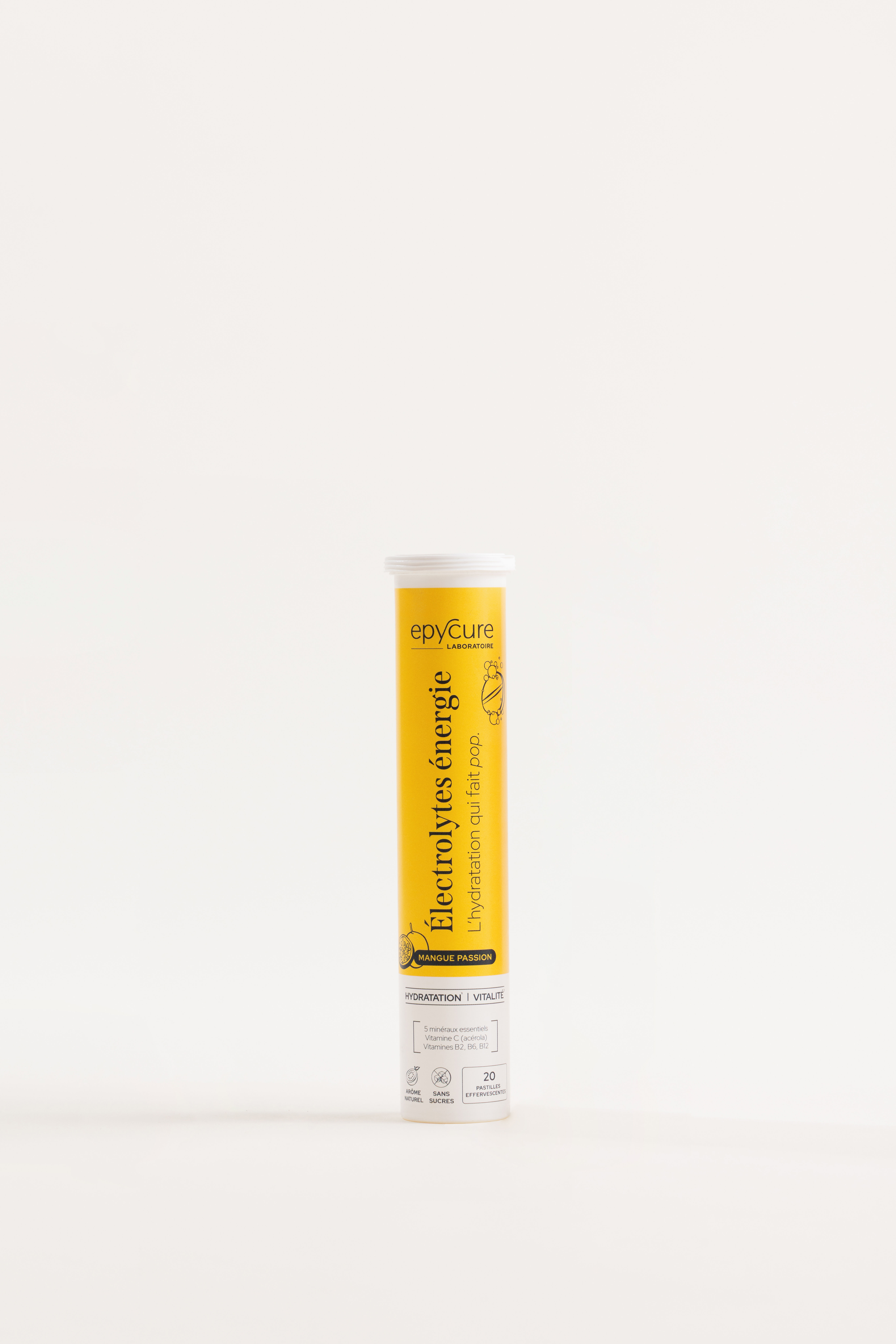 ELECTROLYTES ~ MANGO PASSION FLAVOR | HYDRATION, ENERGY, SPORT, ANTI-FATIGUE, PHYSICAL RECOVERY - 1 to 2 TABLETS / DAY (IN ITS DISPLAY CASE X 8 UNITS)