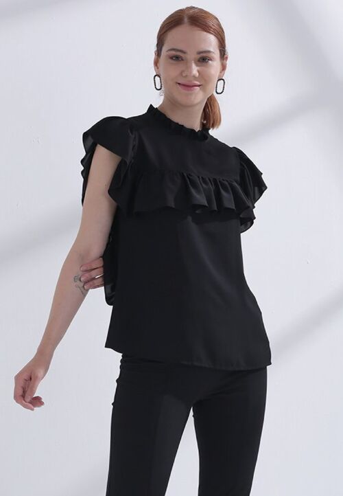 Top Alice Black with Ruffles