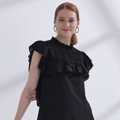 Top Alice Black with Ruffles