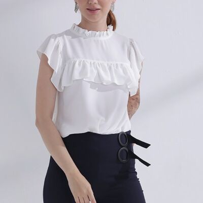 Top White Alice with Ruffles