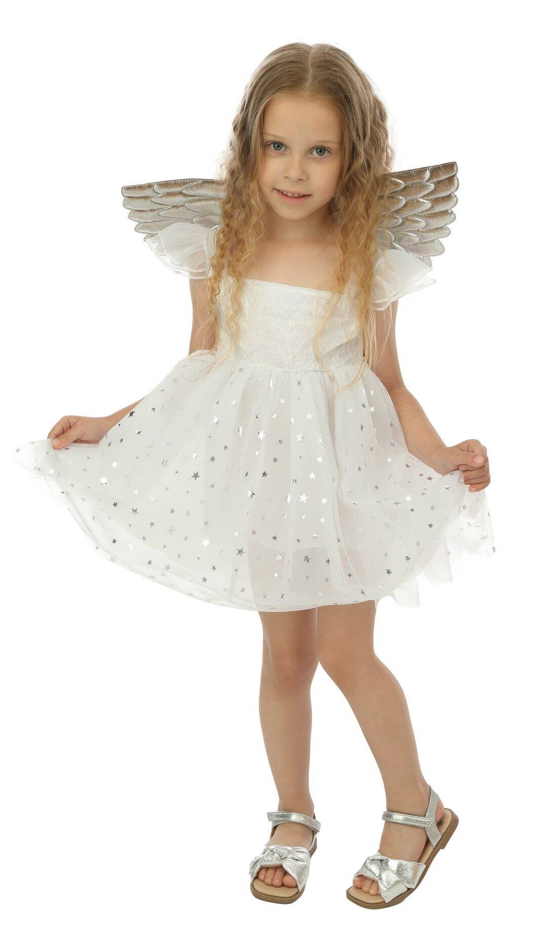 Costume ange - blanc, argent - fille