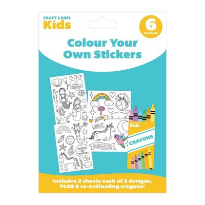 Craft Label Kids Color Your Own Stickers - Fantasía