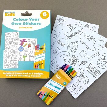 Craft Label Kids Colorez vos propres autocollants - Dinosaure 2