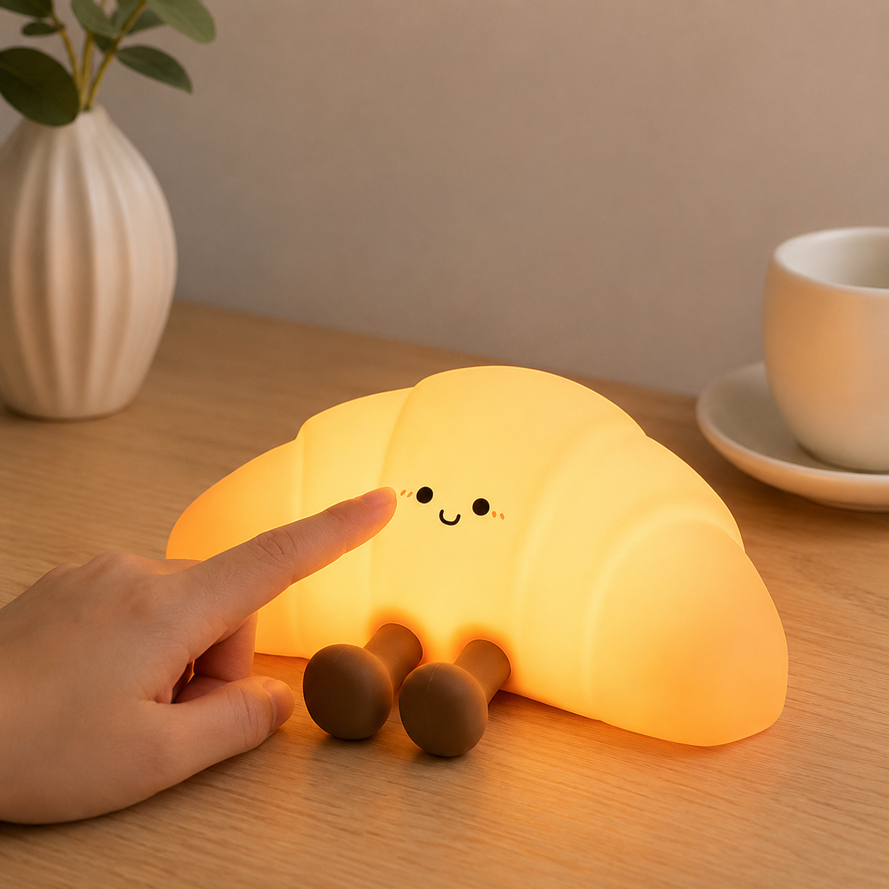 Croissant Night Light Rechargeable Silicone Bedside Lamp