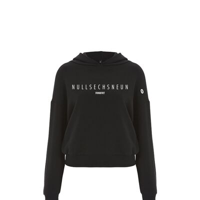 FRANKFURT - Damen Hoodie Crop Schwarz